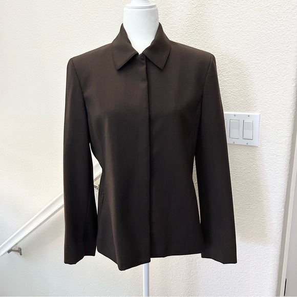 Jackets & Blazers - Women's Jones New York Brown Wool Jacket Suit Like New Sz 10 career fully lined